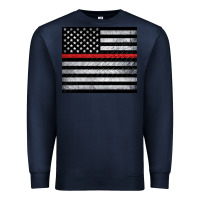Navy thin red line American flag metal floor Premium Sweatshirt - Artiststas