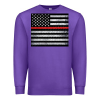 Purple thin red line American flag metal floor Premium Sweatshirt - Artiststas