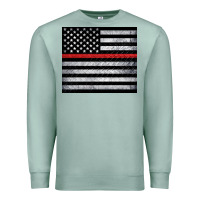Thin Red Line American Flag Metal Floor Premium Sweatshirt | Teevron
