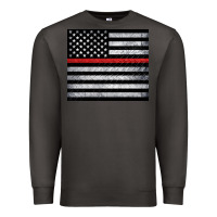 Smoke thin red line American flag metal floor Premium Sweatshirt - Artiststas