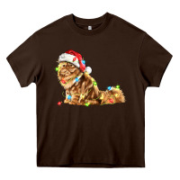 Chocolate Brown christmas persian cat Heavy Core Tee - LillyAllenDesigns