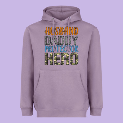Husband Daddy Protector Hero Heavyweight Hoodie Designed By Artiststas