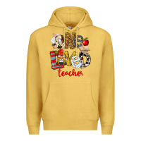 Antique Gold One Loved Teacher Premium Hoodie - FaDigitalArtStudio