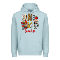 Blue Mist One Loved Teacher Premium Hoodie - FaDigitalArtStudio
