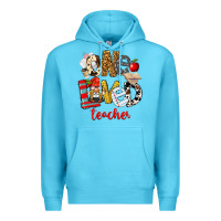 Ocean Blue One Loved Teacher Premium Hoodie - FaDigitalArtStudio