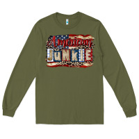 Army Green American junkie 4th of july Long Sleeve Tee - CowGirlArtShop