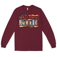 Burgundy American junkie 4th of july Long Sleeve Tee - CowGirlArtShop