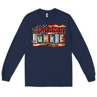 Navy American junkie 4th of july Long Sleeve Tee - CowGirlArtShop