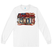 White American junkie 4th of july Long Sleeve Tee - CowGirlArtShop
