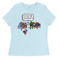 Baby Blue Superheros Ladies Tee - Bettercallsaul