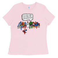 Bubblegum Pink Superheros Ladies Tee - Bettercallsaul