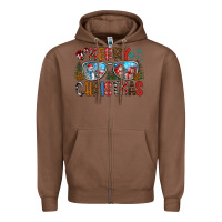 Chestnut merry christmas Zipper Hoodie - CowhideDigitalArt