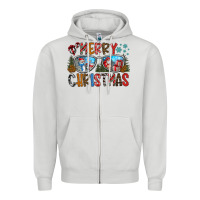 Dove Grey merry christmas Zipper Hoodie - CowhideDigitalArt