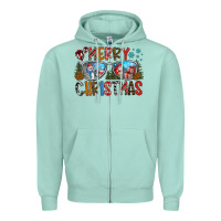 Seafoam merry christmas Zipper Hoodie - CowhideDigitalArt