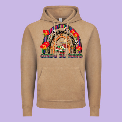 Cinco De Mayo Rainbow Vintage Hoodie Designed By Cowgirlartshop