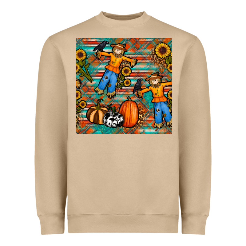 Fall Scarecrow Seamless Pattern Heavyweight Sweatshirt by BundleAndBundleShop | Teevron