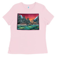 Bubblegum Pink Colorado Scenery Map Ladies Tee - Bettercallsaul