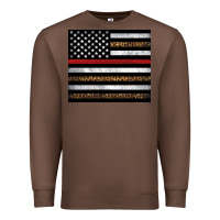 Chestnut thin red line American flag leopard Premium Sweatshirt - Artiststas