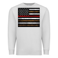 Dove Grey thin red line American flag leopard Premium Sweatshirt - Artiststas
