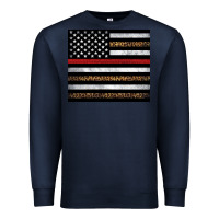 Navy thin red line American flag leopard Premium Sweatshirt - Artiststas