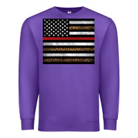 Purple thin red line American flag leopard Premium Sweatshirt - Artiststas