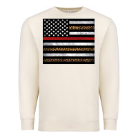 Sandshell thin red line American flag leopard Premium Sweatshirt - Artiststas