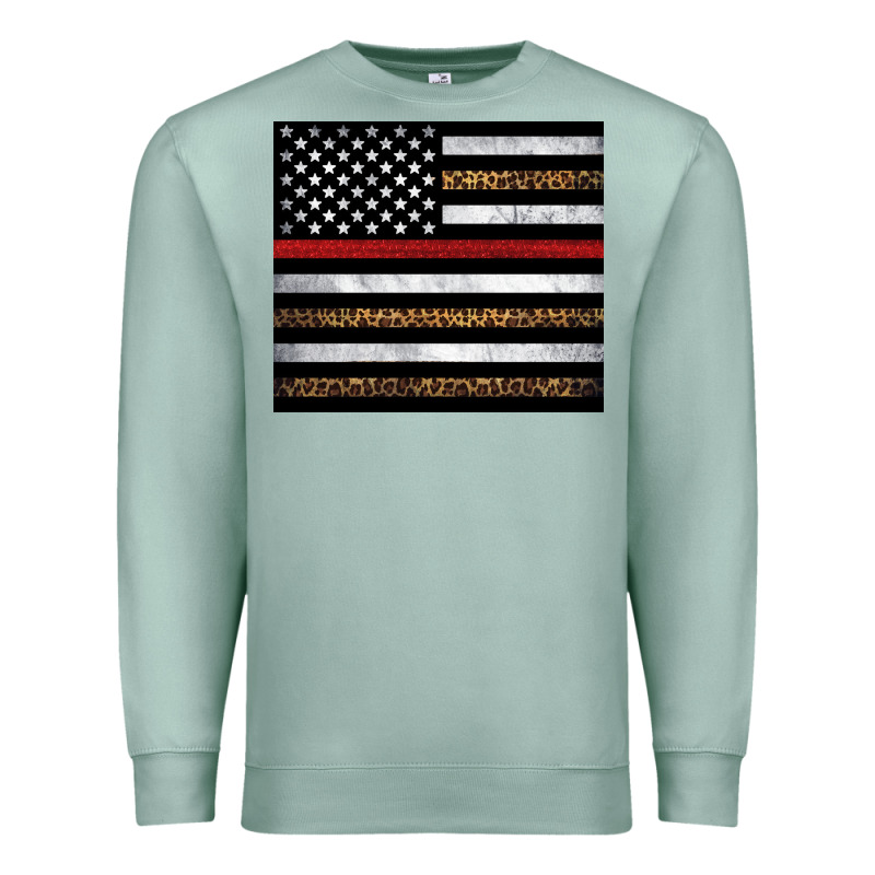 Thin Red Line American Flag Leopard Premium Sweatshirt by Artiststas | Teevron