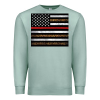 Seafoam thin red line American flag leopard Premium Sweatshirt - Artiststas