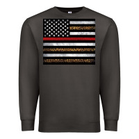 Smoke thin red line American flag leopard Premium Sweatshirt - Artiststas