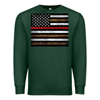 Sports Green thin red line American flag leopard Premium Sweatshirt - Artiststas