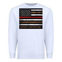 White thin red line American flag leopard Premium Sweatshirt - Artiststas