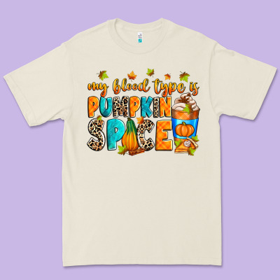 My Blood Type Is Pumpkin Spice Premium Tee Designed By Ranaportraitstore