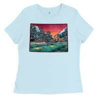 Baby Blue Colorado Scenery Map Ladies Tee - Bettercallsaul