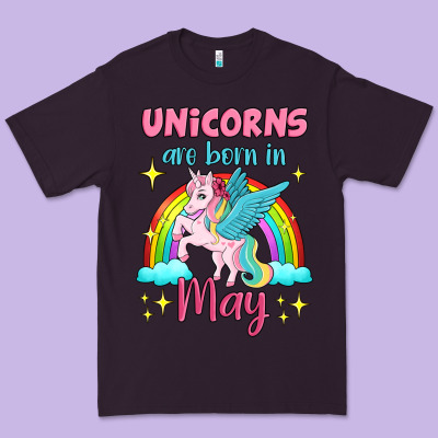 Unicorns Are Born In May Premium Tee Designed By Jasminsmagicworld