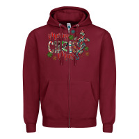 Burgundy Merry Christmas Zipper Hoodie - CowhideDigitalArt
