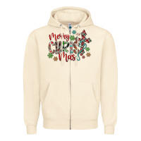 Sandshell Merry Christmas Zipper Hoodie - CowhideDigitalArt