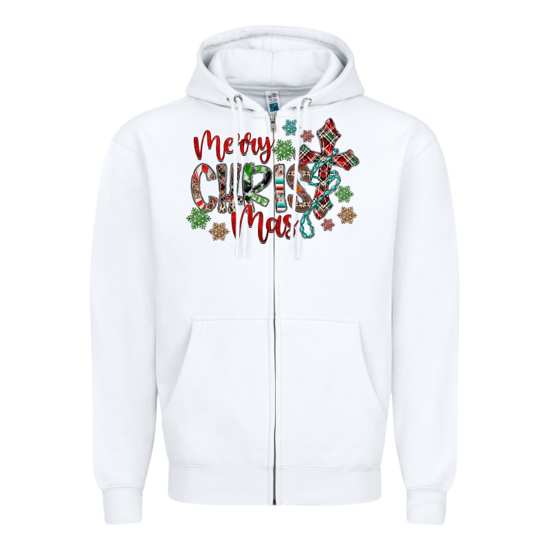 Merry Christmas Zipper Hoodie by CowhideDigitalArt | Teevron