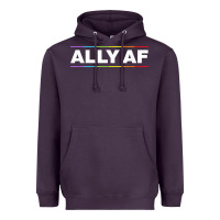 Plum Ally AF Pride Rainbow Shirt  Proud LGBTQ Ally TShirt Heavyweight Hoodie - minhPixels
