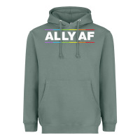 Sage Ally AF Pride Rainbow Shirt  Proud LGBTQ Ally TShirt Heavyweight Hoodie - minhPixels