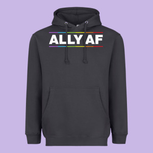 Ally Af Pride Rainbow Shirt  Proud Lgbtq Ally Tshirt Heavyweight Hoodie Designed By Minhpixels