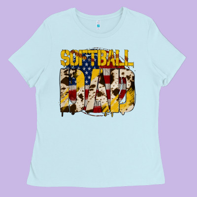 American Softball Dad Ladies Tee Designed By Bettercallsaul