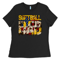 Black American Softball Dad Ladies Tee - Bettercallsaul