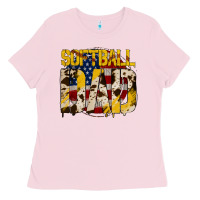 Bubblegum Pink American Softball Dad Ladies Tee - Bettercallsaul
