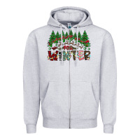 Heather Grey i was made for winter Zipper Hoodie - CowhideDigitalArt