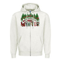 Oatmeal Heather i was made for winter Zipper Hoodie - CowhideDigitalArt