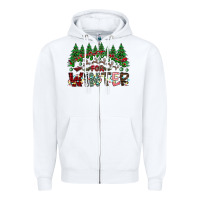 White i was made for winter Zipper Hoodie - CowhideDigitalArt