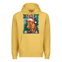Antique Gold mooey christmas heifer Premium Hoodie - FaDigitalArtStudio