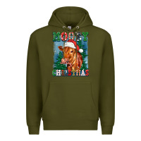 Army Green mooey christmas heifer Premium Hoodie - FaDigitalArtStudio