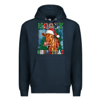 Navy mooey christmas heifer Premium Hoodie - FaDigitalArtStudio