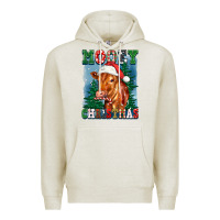 Oatmeal Heather mooey christmas heifer Premium Hoodie - FaDigitalArtStudio